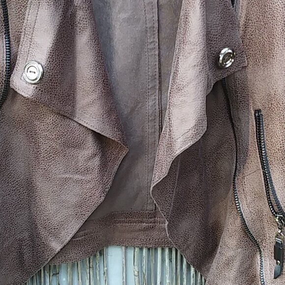 Jus D' Orange Paris Open Biker Brown Jacket - Sz.3 - Picture 5 of 14